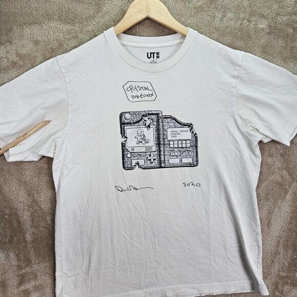 Uniqlo x Daniel Arsham x Pokemon 3020 Crystal Pokedex White T-Shirt Men's Size M - Picture 6 of 10